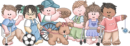 picture of a group of children with different disabilities