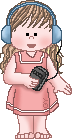 girl wearing headphones
